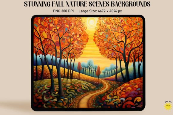 Beautiful Vivid Autumn Trees Backgrounds: A Designer's Seasonal Asset