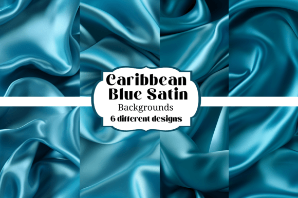 Caribbean Blue Satin Backgrounds: 6 Premium Digital Downloads for Your Projects