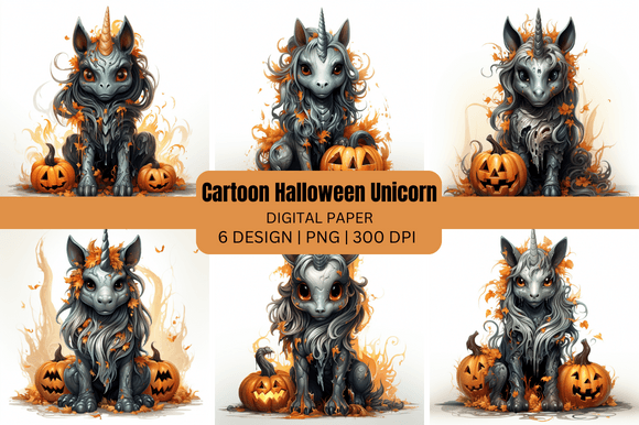 Cartoon Halloween Unicorn Backgrounds: A Whimsical Twist on Spooky Season