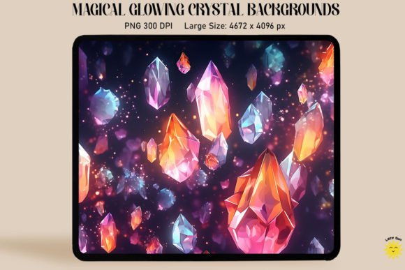 Colorful Glowing Crystal Backgrounds for Modern Design