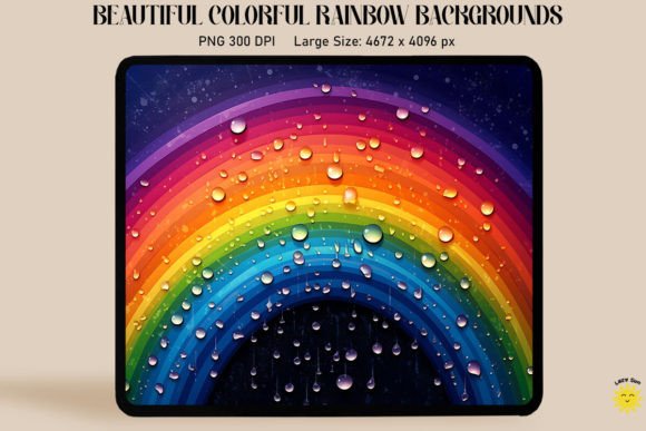 Colorful Rainbow and Drops Backgrounds: A Versatile Design Asset