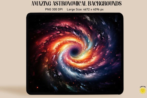 Colorful Spiral Galaxy Backgrounds for Cosmic Design