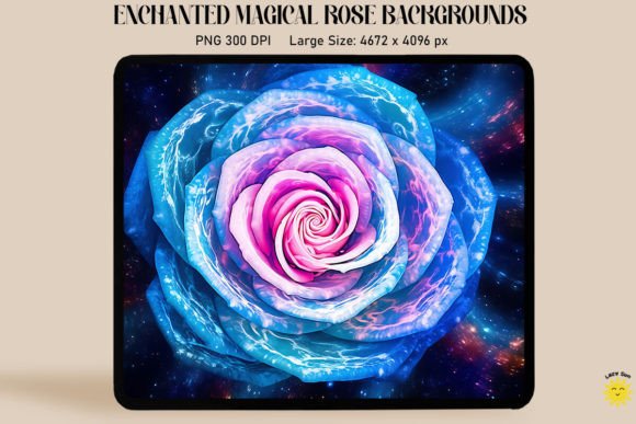 Fantasy Nebula Rose Backgrounds: Enchanted Digital Art