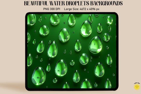 Light Green Water Drops Backgrounds: A Fresh Digital Asset