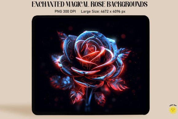 Mystical Glowing Black Rose Backgrounds for Enchanted Design