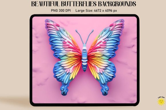 Timeless Elegance: Cute Retro 3D Butterfly Backgrounds
