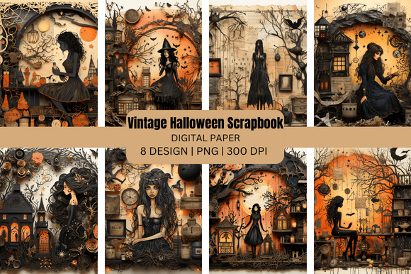 Timeless Halloween Vibes: Vintage Backgrounds for Your Projects