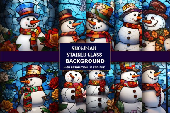 Transform Your Projects with Snowman Stained Glass Backgrounds