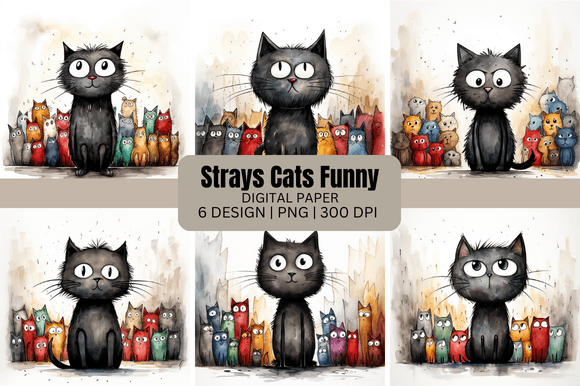 Unleashing Feline Charm with Strays Cats Funny Backgrounds