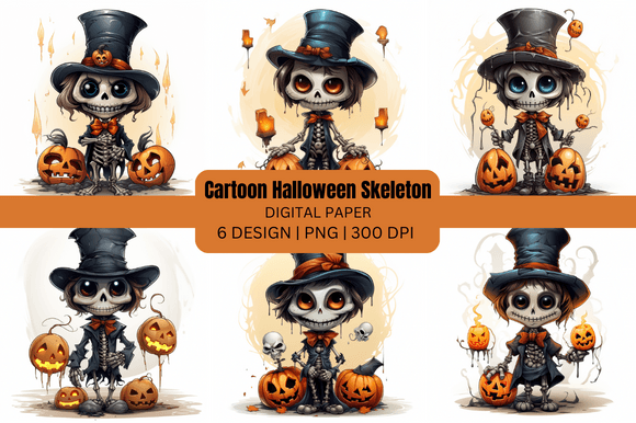 Unwrapping the Playful Spookiness of Cartoon Halloween Skeleton Backgrounds