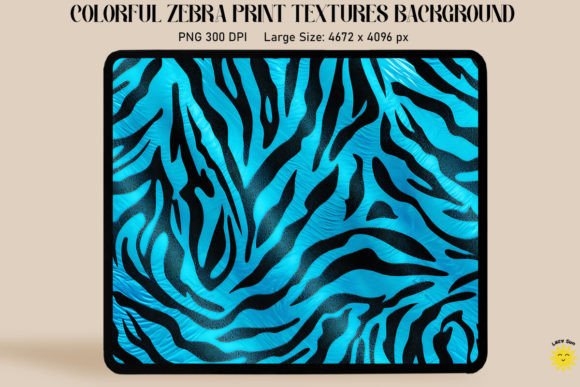 Vibrant Cyan Zebra Print Pattern Backgrounds for Creative Design