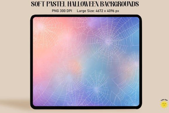 White Spider Webs on Pastel Backgrounds: A Sweet & Spooky Design Asset